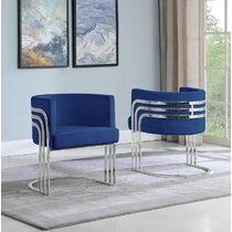 Blue and store silver accent chair